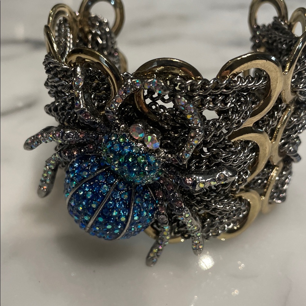Betsey Johnson Blue and Purple Crystal Spider Bracelet - Picture 2 of 8